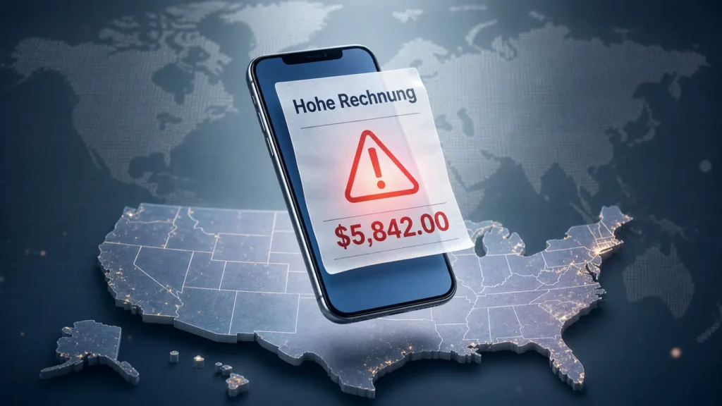 Symbolbild für hohe Roaming-Kosten beim Telefonieren und Surfen in den US